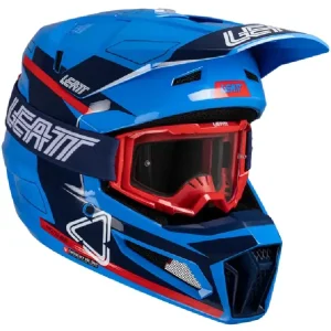 Kask enduro Leatt Moto 3.5 V25 Royal z goglami niebiesko-czerwonymi Darmowy zwrot