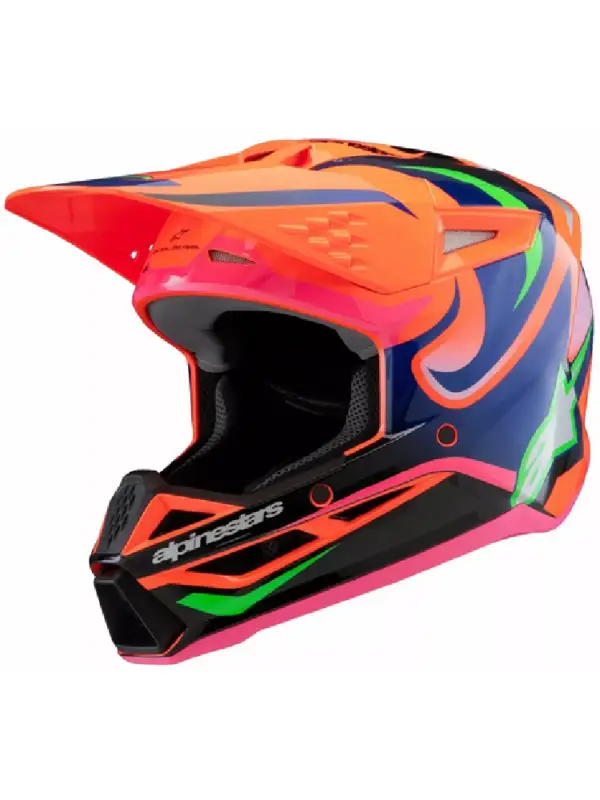 Wyjątkowa oferta Kask enduro dziecięcy Alpinestars SM3 Deegan pomarańczowo-różowo-fioletowe