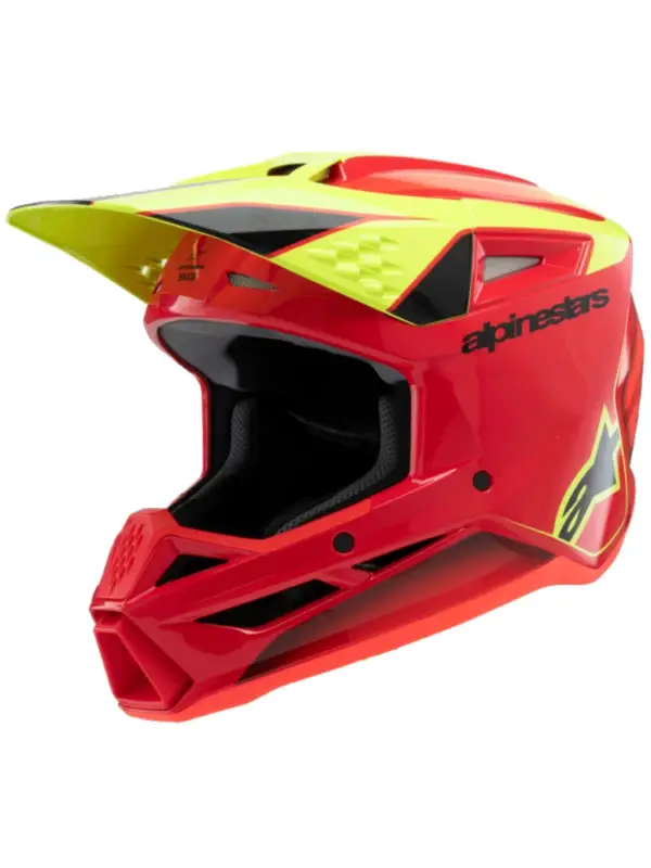 Nowy Kask enduro dziecięcy Alpinestars SM3 Fray czerwono-żółty