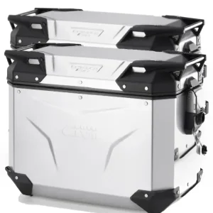 Zestaw kufrów bocznych aluminiowych GIVI Trekker Outback Evo Smart 44 anodyzowanych [bez wkładek SLR; poj.: 2 x 44 litrów] Oferta czasowa