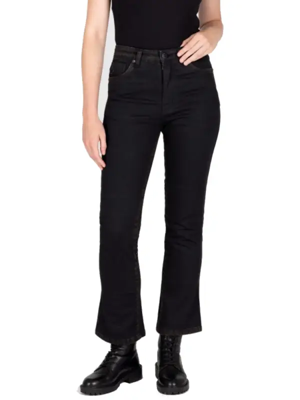 Jeansy motocyklowe damskie Knox Cartmel Kick-Flare czarne Popularny