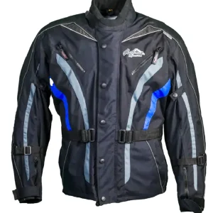 Bezpieczne zakupy Kurtka motocyklowa tekstylna Modeka Outback Travelling Gear czarno-niebieska