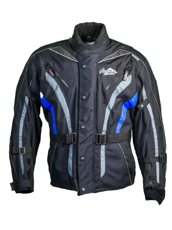 Bezpieczne zakupy Kurtka motocyklowa tekstylna Modeka Outback Travelling Gear czarno-niebieska