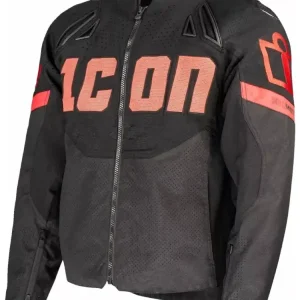 Kurtka motocyklowa tekstylna Icon Contra3 Hero czarno-czerwona Oferta limitowana