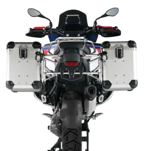 Zestaw: kufry boczne z anodowanego aluminium srebrne "And-S" Zega Evo + stelaże srebrne Touratech BMW R 1300 GS Adventure (24-) [45+45l] Bestseller