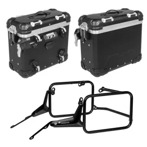 Darmowy zwrot Zestaw: kufry boczne z anodowanego aluminium czarne "And-Black" Zega Evo + stelaże czarne Touratech BMW R 1300 GS Adventure (24-) [31+31l]
