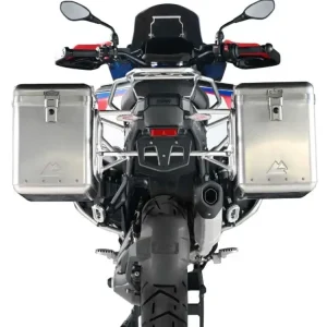 Zestaw: kufry boczne srebrne Zega Mundo + stelaże srebrne Touratech BMW R 1300 GS Adventure (24-) [poj.: 45+45l] Nowość