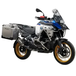 Zestaw: kufry boczne aluminiowe srebrne Zega Pro + stelaże srebrne Touratech BMW R 1300 GS Adventure (24-) [poj.: 45+45l] Ograniczona ilość