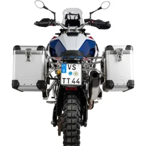 Zestaw: kufry boczne srebrne "And-S" Zega Pro + stelaże srebrne Touratech BMW F 900 GS (24-) [poj.: 38+45l] Dostępne od ręki