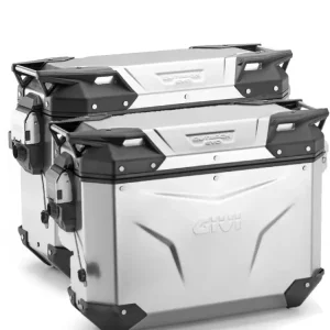 Zestaw kufrów bocznych GIVI Trekker Outback EVO Smart 40/44 aluminiowych, anodyzowanych [bez wkładek SLR; poj.: prawy 40 l, lewy: 44 l] Nie przegap