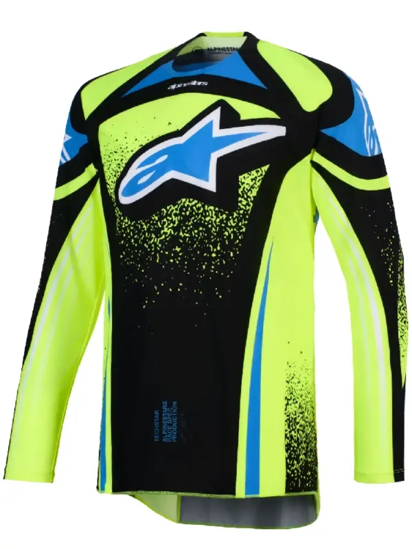 Bluza cross Alpinestars MX Techstar Nomur czarno-niebieska-fluo Sprawdź teraz