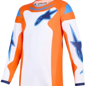 Wyjątkowa oferta Bluza cross dziecięca Alpinestars MX Fluid Grid pomarańczowo-biało-niebieska
