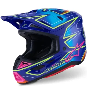 Kask enduro Alpinestars SM7 Cast niebiesko-różowy-fluo połysk Taniej