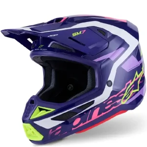 Kask enduro Alpinestars SM7 Deed fioletowo-różowy-fluo połysk Nie przegap