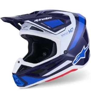 Oferta czasowa Kask enduro Alpinestars SM7 Rise niebiesko-biało-czarny połysk