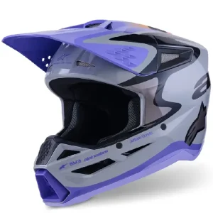 Sprawdź teraz Kask enduro dziecięcy Alpinestars SM3 Jettson czarno-szaro-fioletowy połysk
