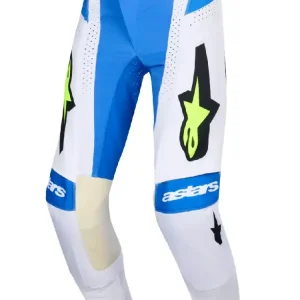 Premium Spodnie cross Alpinestars MX Techstar Knif biało-niebieskie-fluo