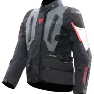 Kurtka motocyklowa tekstylna Dainese Carve Master 4 Gore-Tex szaro-czarna Łatwy zwrot