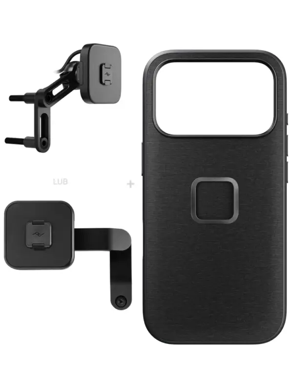 Łatwy zwrot Zestaw na motocykl: etui Peak Design Mobile Everyday Fabric do smartfona Iphone 17 Pro z mocowaniem motocykla