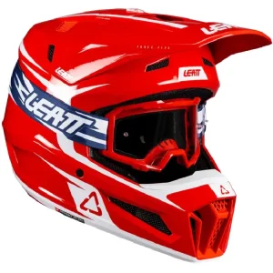Kask enduro Leatt Moto 3.5 z goglami czarno-biało-czerwonymi Darmowy zwrot