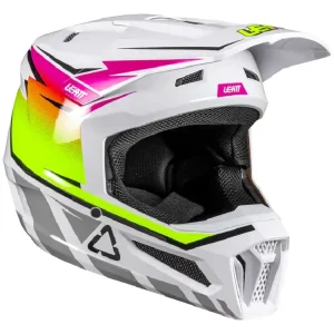 Kask enduro Leatt Moto 2.5 biało-różowy-fluo Ostatnia szansa