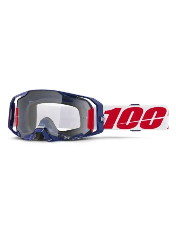 Gogle motocyklowe 100% ARmatic z przeźroczystą szybką niebiesko-czerwone Tylko do końca tygodnia