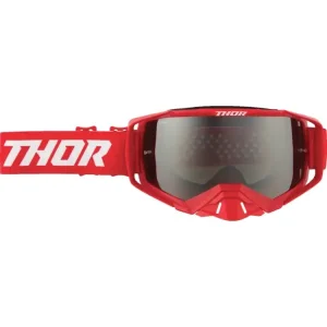 Gogle motocyklowe Thor Activate lustrzaną szybką czerwone Łatwy zwrot