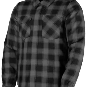 Koszula motocyklowa Icon Fallblock Flannel czarno-szara Łatwy zwrot