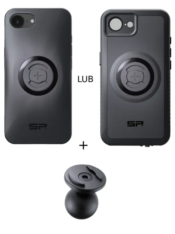 Bezpieczne zakupy Zestaw: etui na telefon iPhone 16e + uchwyt kulowy Pro SPC+ SP Connect