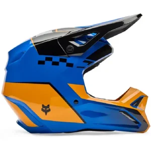 Kask enduro Fox V1 Collect niebiesko-pomarańczowy Bezpieczne zakupy