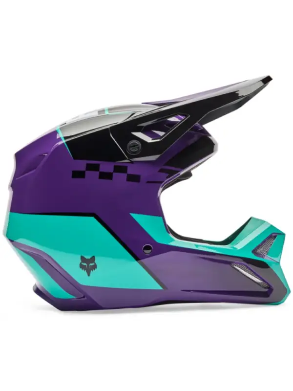 Kask enduro Fox V1 Collect czarno-niebiesko-fioletowy Wysoka jakość
