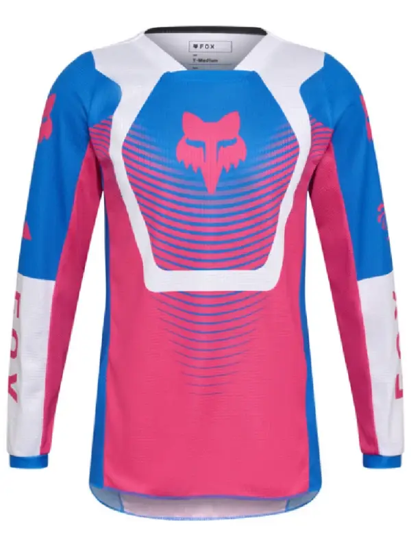 Bezpieczne zakupy Bluza enduro dziecięca Fox 180 Collect biało-niebiesko-różówa