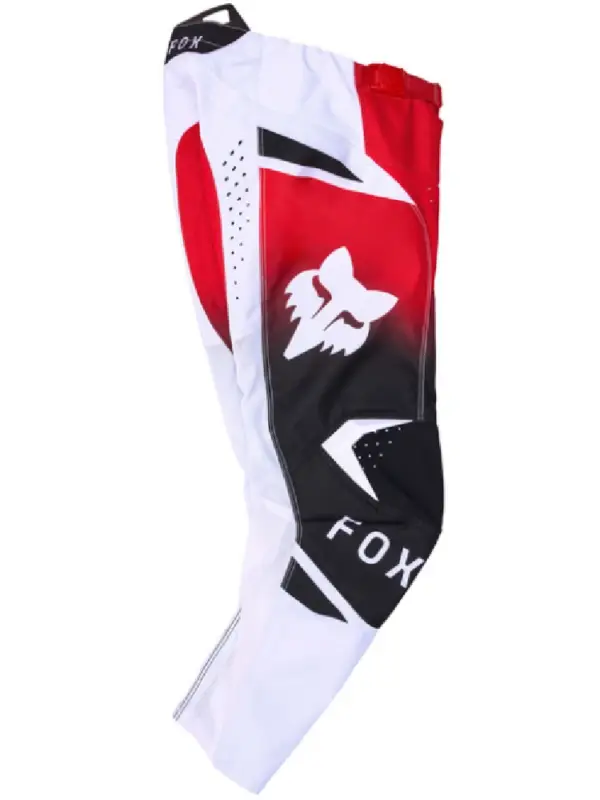 Szybka wysyłka Spodnie cross dziecięce Fox 180 Shield czarno-biało-czerwone