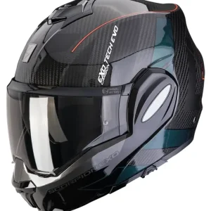 Kask szczękowy Scorpion Exo-Tech Evo Carbon Cad czarno-zielony Darmowy zwrot