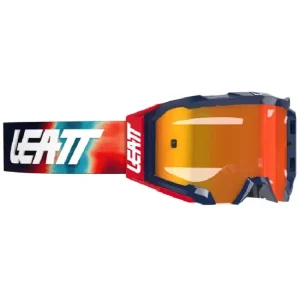 Gogle motocyklowe Leatt Velocity 4.5 z przyciemnianą czerwoną szybką, czerwono-niebieskie Premium