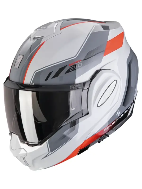 Kask szczękowy Scorpion Exo-Tech Evo Socius szaro-czerwony Ostatnie sztuki