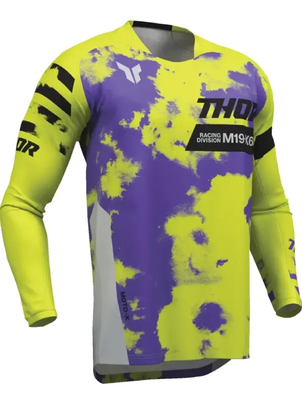 Super okazja Bluza enduro dziecięca Thor Launchmode Bleach szaro-żółta