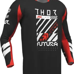 Bluza enduro dziecięca Thor Launchmode Futura czarno-czerwona Wybór klientów