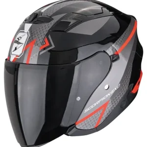 Kask otwarty Scorpion Exo-230 Loop czarno-czerwony Premium