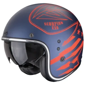 Kask otwarty Scorpion Belfast Evo Dawg niebiesko-czerwony matowy Rabat