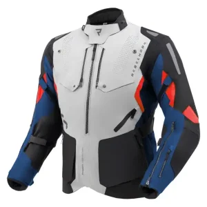 Kurtka motocyklowa tekstylna Rebelhorn Hiker IV szaro-niebiesko-czerwona Bezpieczna płatność
