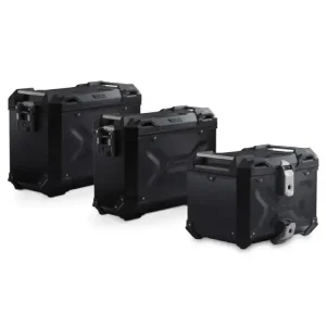 Zestaw: kufry boczne 37/45 + kufer centralny + stelaże TRAX ADV SW-Motech Moto Guzzi V85 TT (24-) czarne Oferta