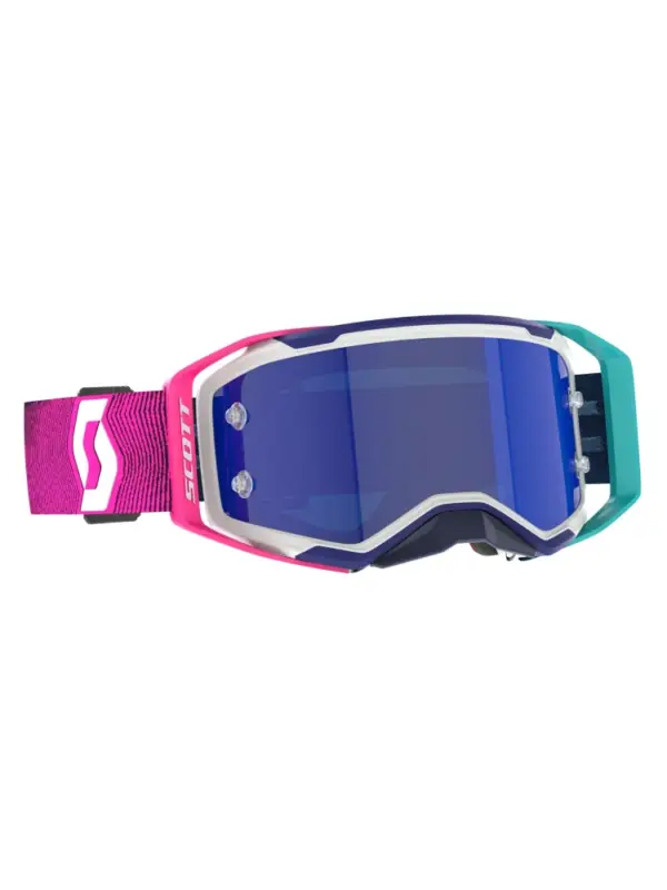 Gogle motocyklowe Scott Prospect 2.0 AMP z niebieską szybką, różowo-niebieskie Popularny