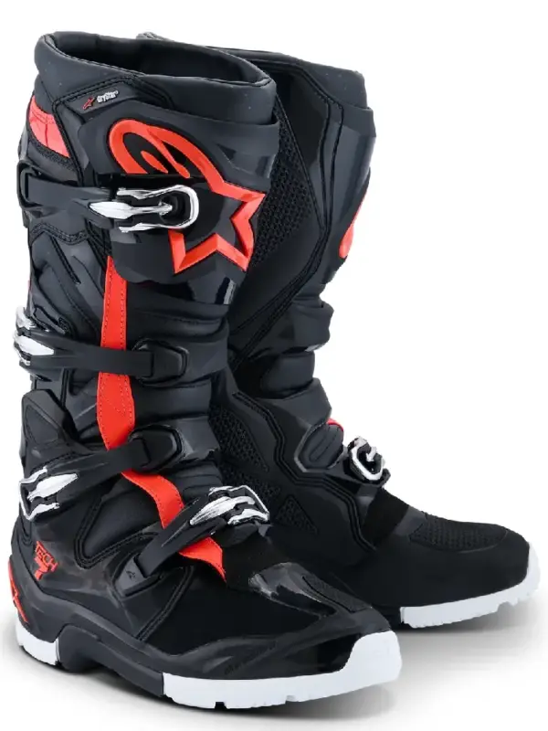 Buty enduro Alpinestars MX Tech 7 Drystar czarno-biało-czerwone Rabat