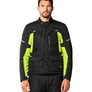 Kurtka motocyklowa tekstylna REV’IT! Outback 5 H2O czarno-fluo żółta Ostatnie sztuki