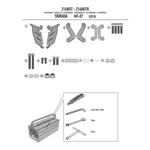 Wyjątkowa oferta Zestaw montażowy Givi do instalacji TE2140 bez stelaża centralnego 2140FZ Yamaha MT-07 (18-24)