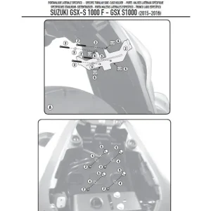Adapter do montażu stelaża bocznego bez stelaża centralnego Kappa Suzuki GSX-S 1000 (15-)/ F (15-20) Ekspresowa dostawa